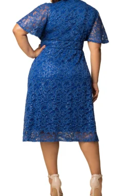 Starry Sequin Lace Cocktail Dress - Plus