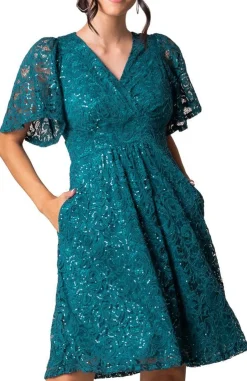 Starry Sequin Lace Cocktail Dress
