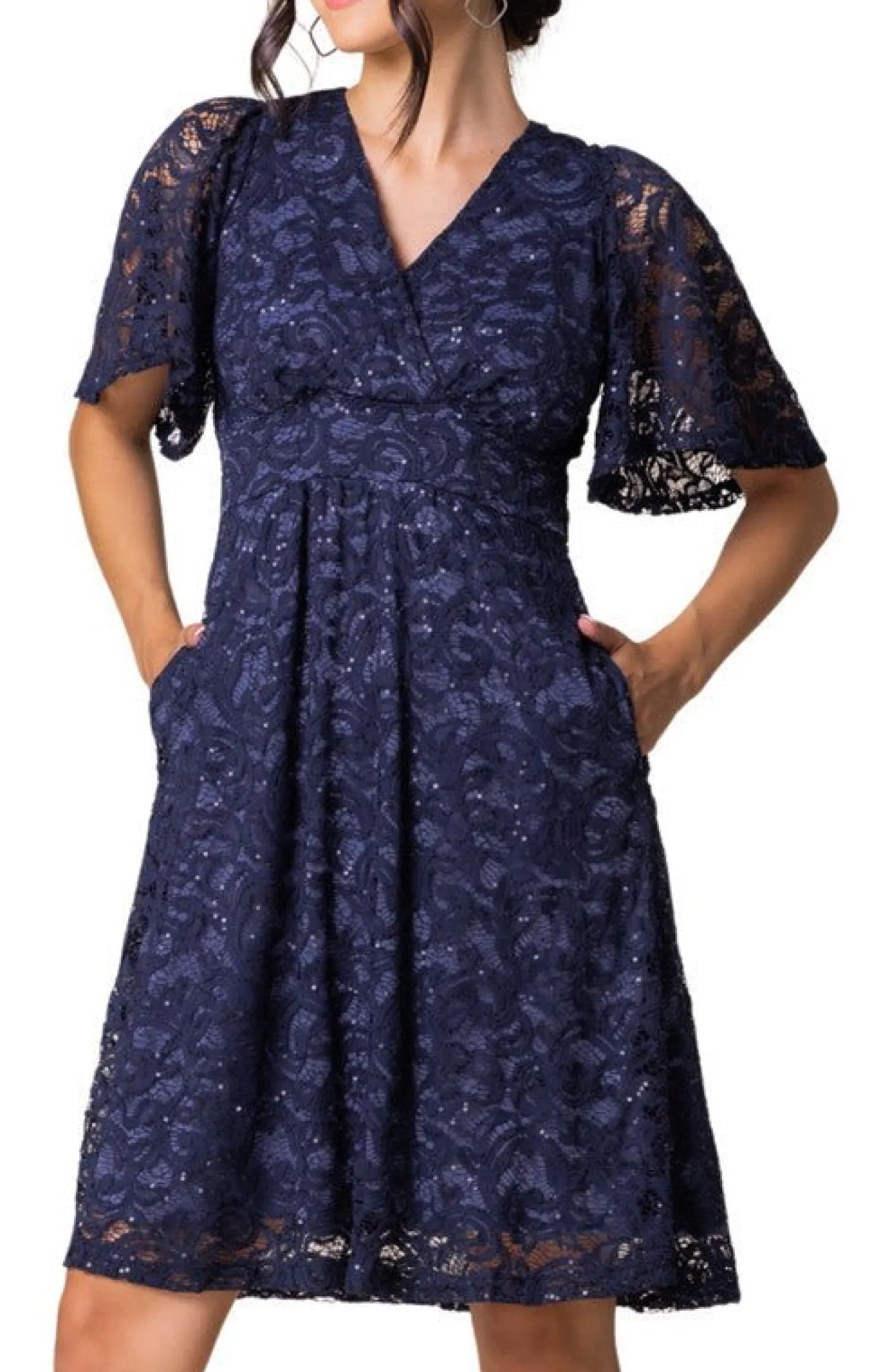 Starry Sequin Lace Cocktail Dress