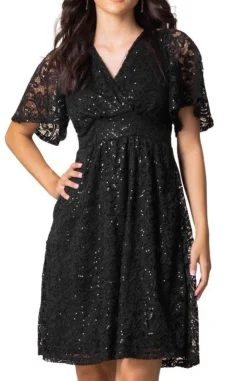 Starry Sequin Lace Cocktail Dress