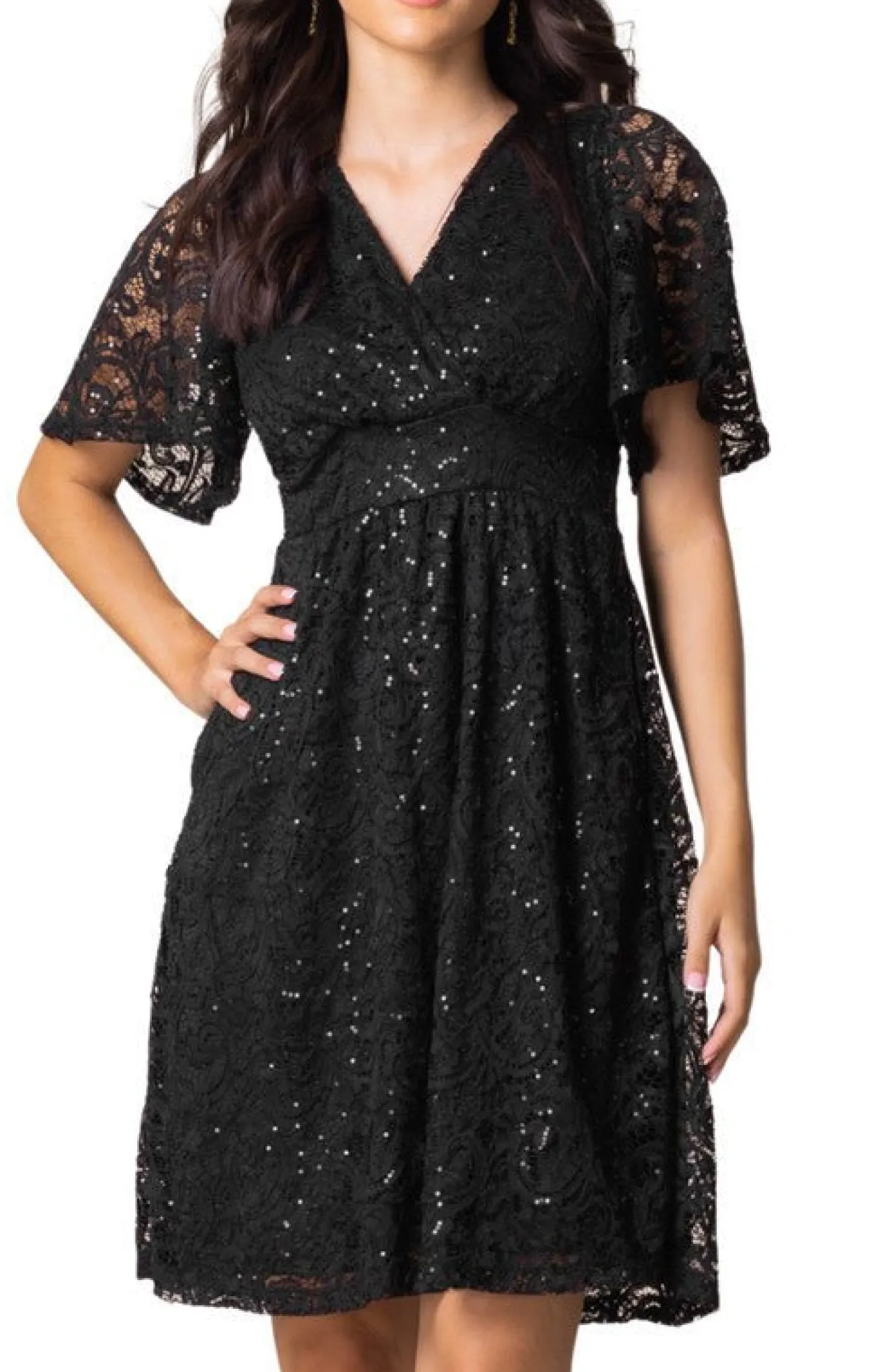 Starry Sequin Lace Cocktail Dress