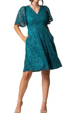 Starry Sequin Lace Cocktail Dress