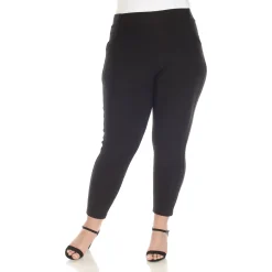 Super Soft Elastic Waistband Scuba Pants - Plus