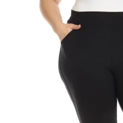 Super Soft Elastic Waistband Scuba Pants - Plus