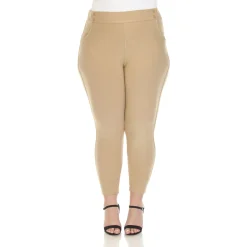 Super Soft Elastic Waistband Scuba Pants - Plus