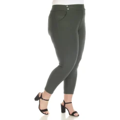 Super Soft Elastic Waistband Scuba Pants - Plus