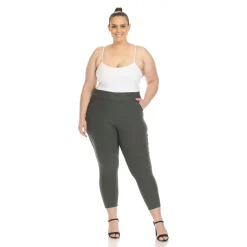 Super Soft Elastic Waistband Scuba Pants - Plus