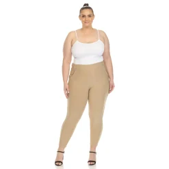 Super Soft Elastic Waistband Scuba Pants - Plus