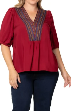 Tacoma Trim Neckline Top - Plus
