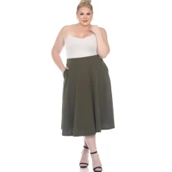 Tasmin Flare Midi Skirts - Plus
