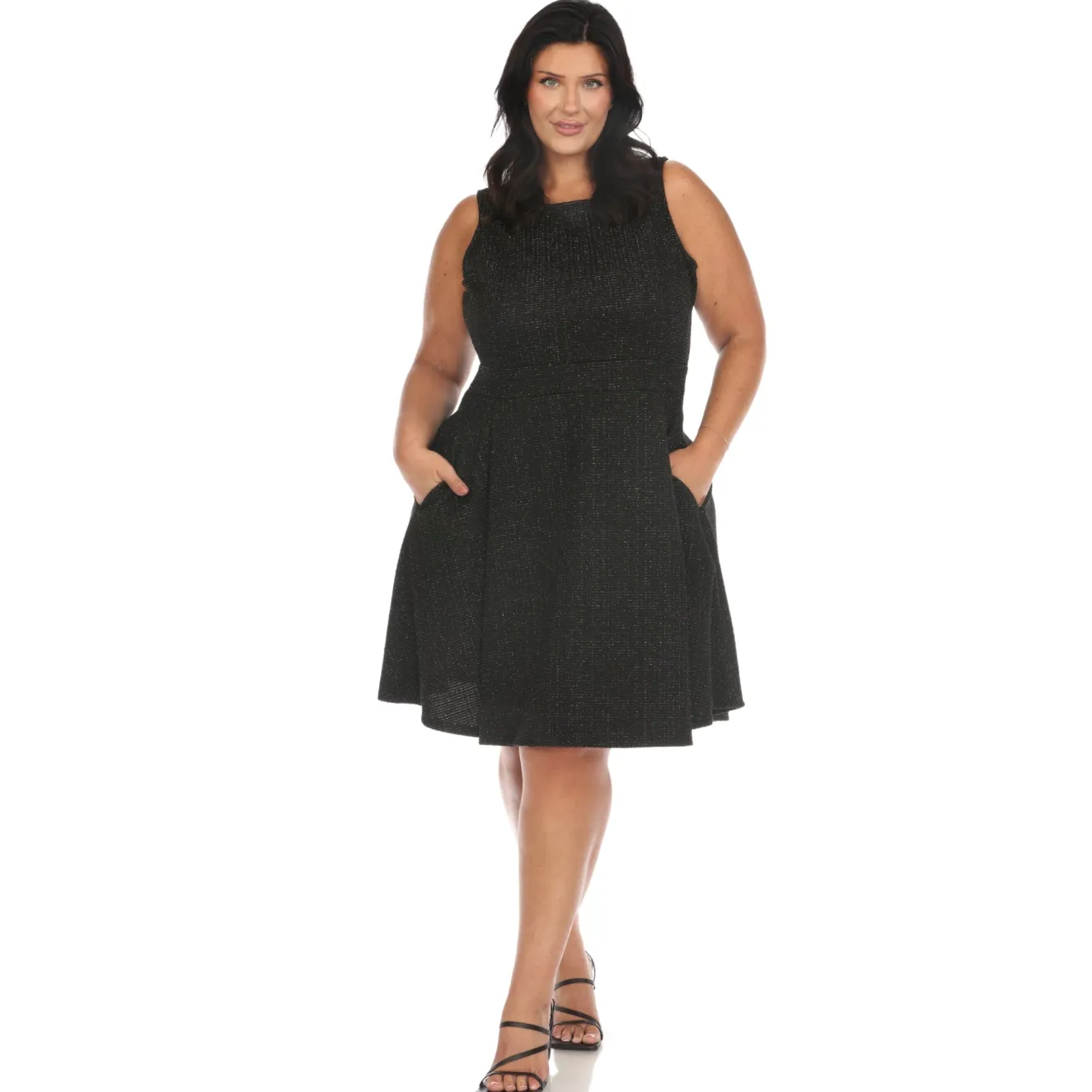 Tweed Fit and Flare Dress - Plus