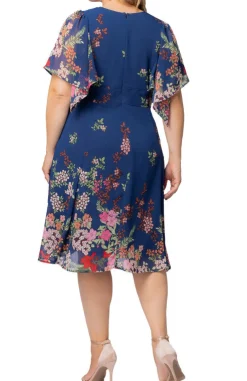 Twilight Garden Border Breezy Border Print Cocktail Dress - Plus