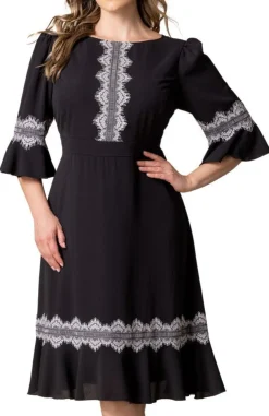 Villa Lace Trim Cocktail Dress - Plus