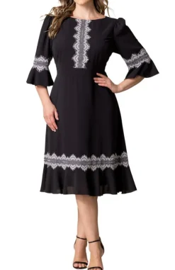 Villa Lace Trim Cocktail Dress - Plus