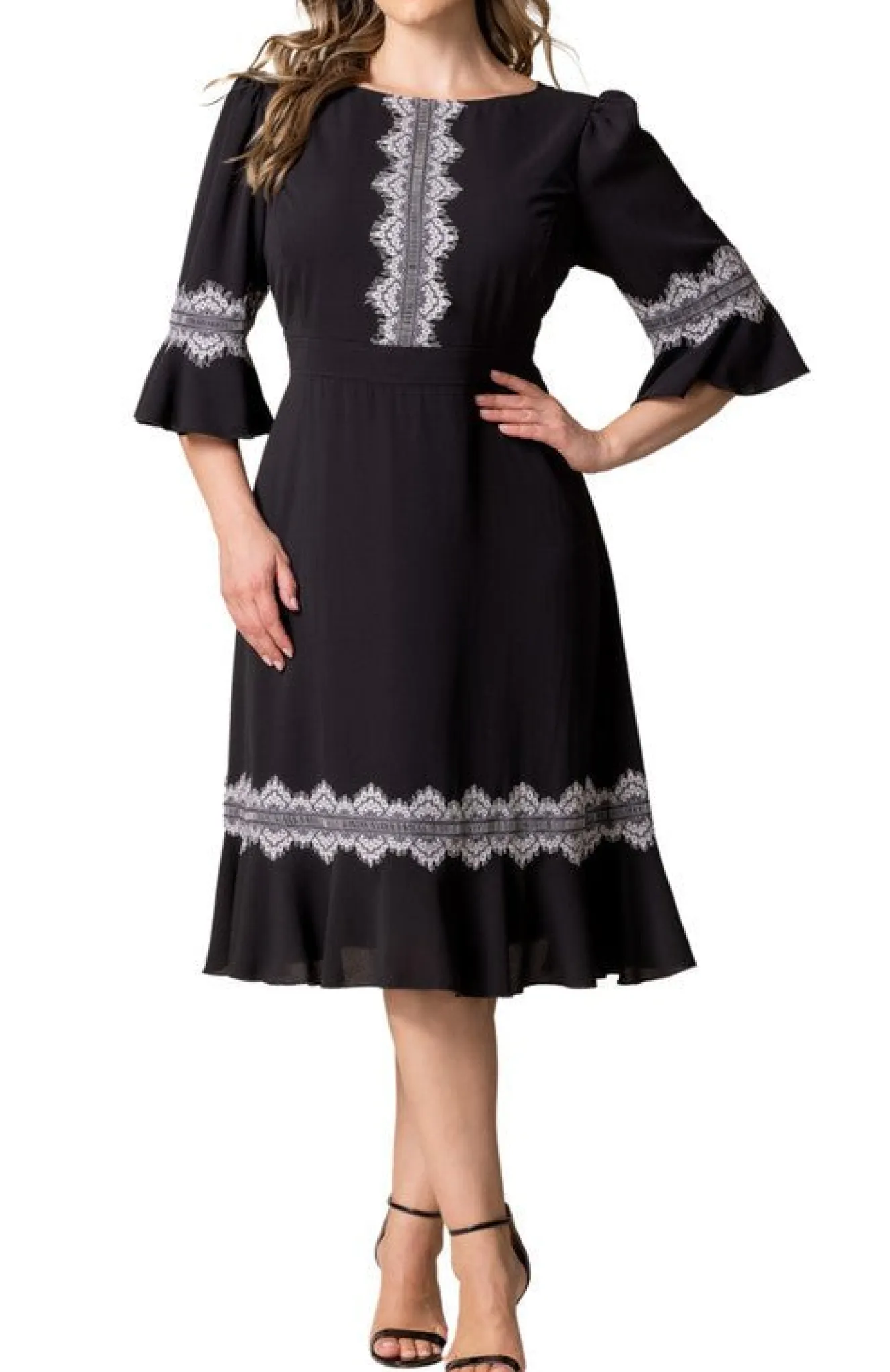 Villa Lace Trim Cocktail Dress - Plus