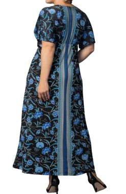 Wanderlust Border Print Maxi Dress - Plus