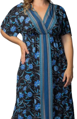 Wanderlust Border Print Maxi Dress - Plus