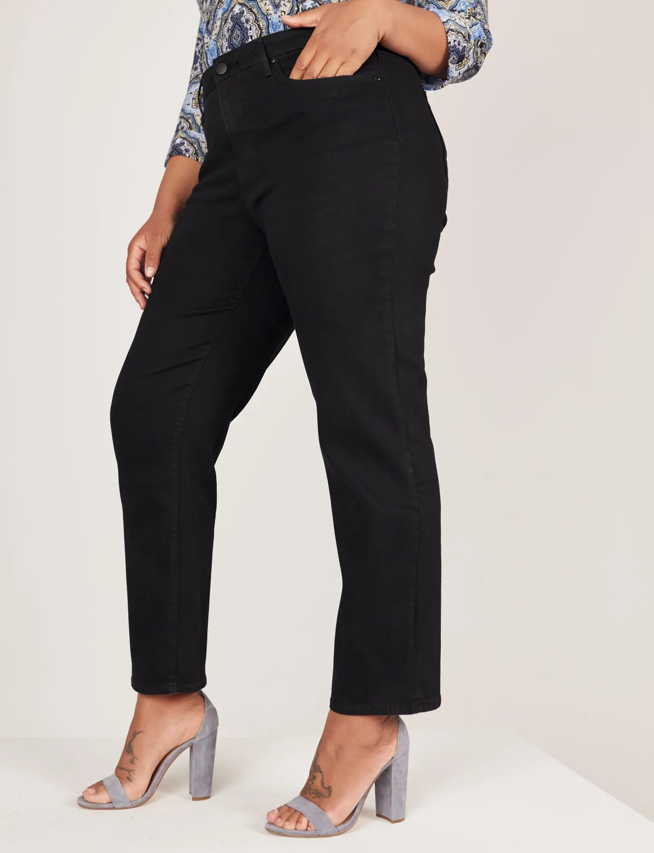 Westport Signature Black Straight Leg Jeans - Plus