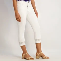Westport Signature Crochet Capri in White