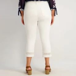 Westport Signature Crochet Capri in White - Plus