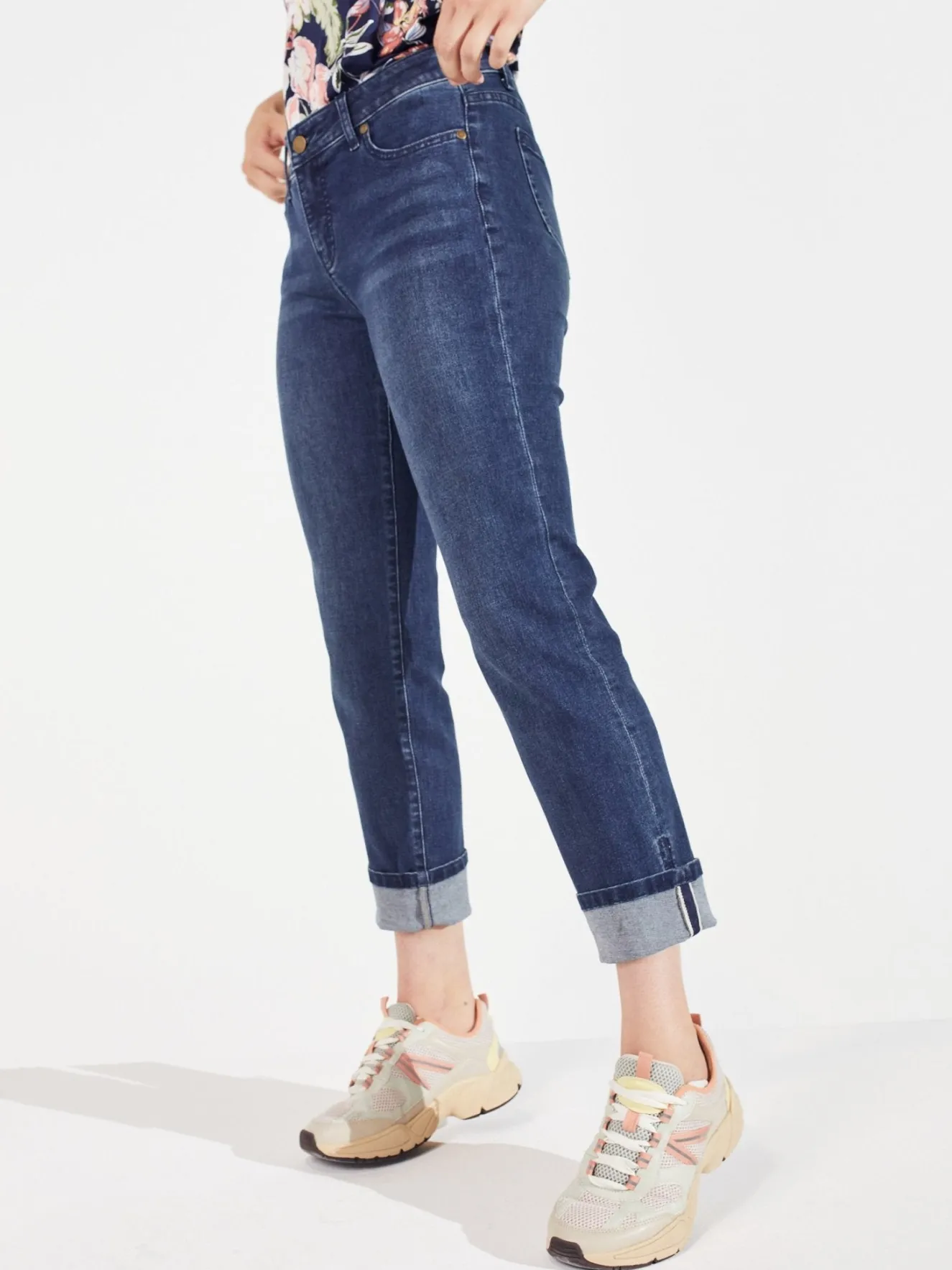 Westport Signature Girlfriend 5 Pocket Selvedge Cuff Jeans