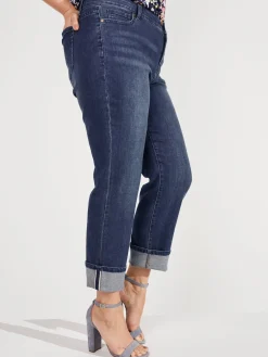 Westport Signature Girlfriend 5 Pocket Selvedge Cuff Jeans - Plus