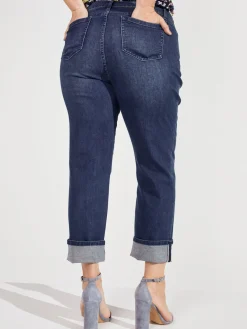 Westport Signature Girlfriend 5 Pocket Selvedge Cuff Jeans - Plus