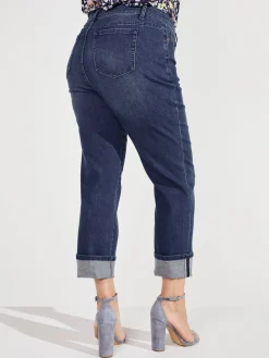 Westport Signature Girlfriend 5 Pocket Selvedge Cuff Jeans - Plus