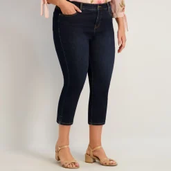 Westport Signature Side Slit Capri in Rinse - Plus