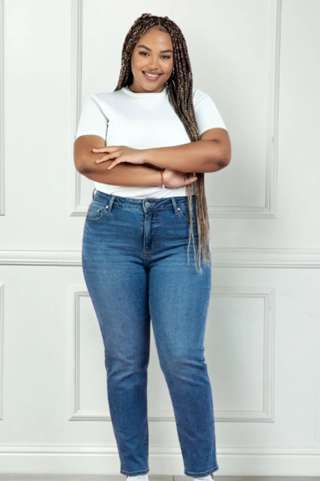 Westport Signature Straight Leg Pearl Rivet Denim Jeans, Plus