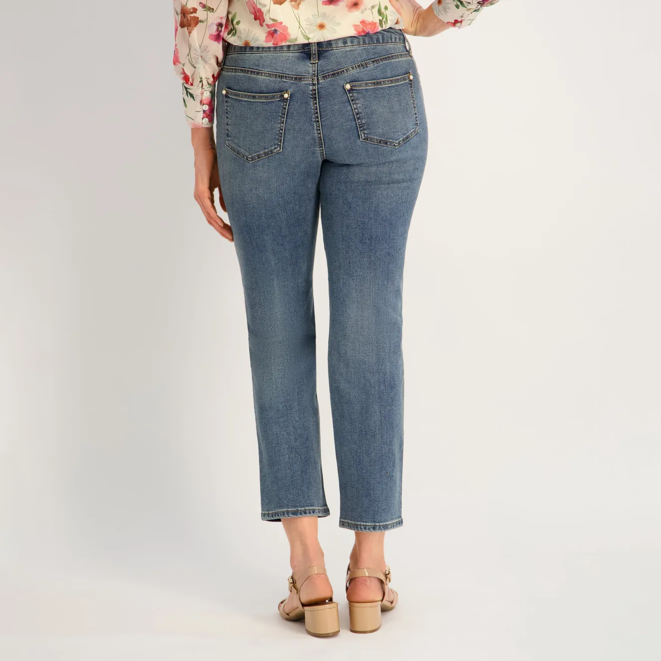 Westport Signature Straight Leg Pearl Rivet Denim Jeans