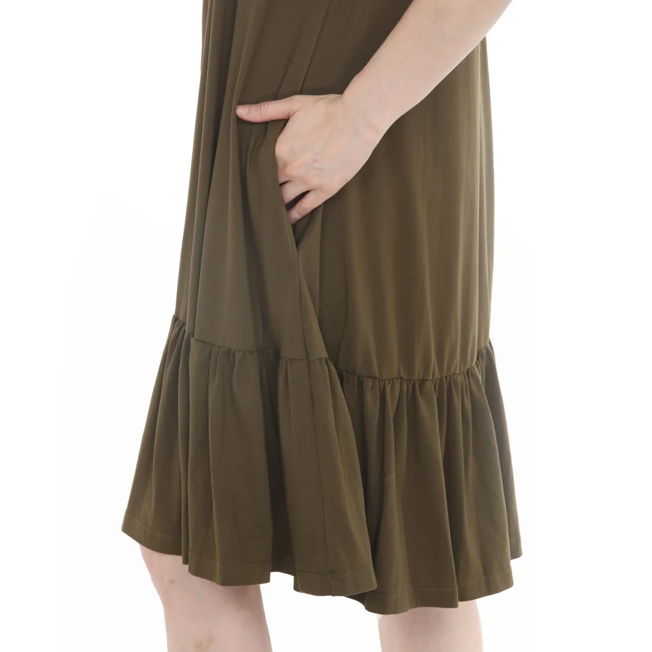 Women's Button Front Tiered Swing Dress