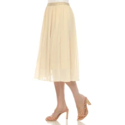 Women's Chiffon Pleated Midi Skirt