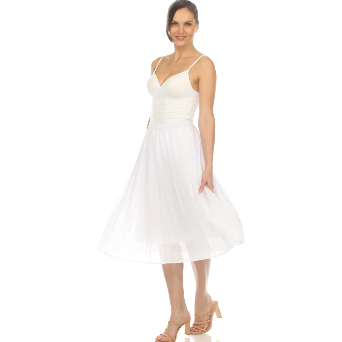 Women's Chiffon Pleated Midi Skirt