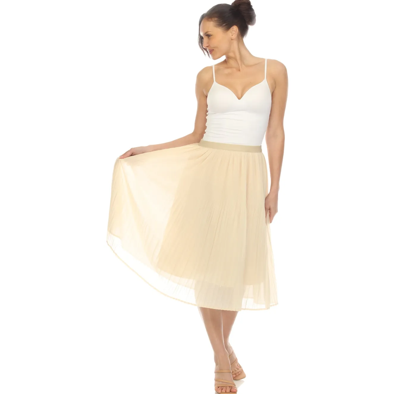 Women's Chiffon Pleated Midi Skirt