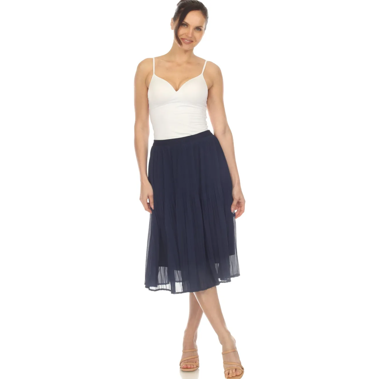 Women's Chiffon Pleated Midi Skirt