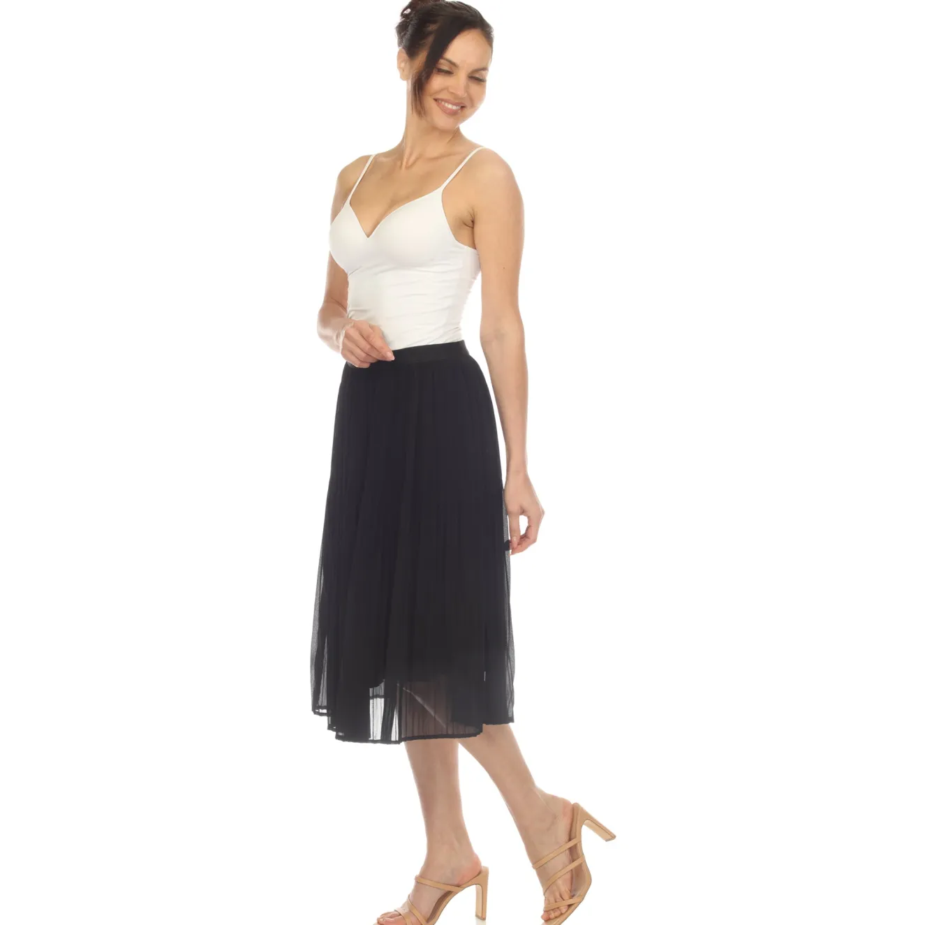 Women's Chiffon Pleated Midi Skirt