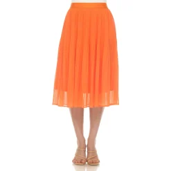 Women's Chiffon Pleated Midi Skirt
