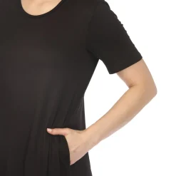 Women's Crew Neck T-Shirt Dress - Black