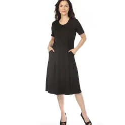 Women's Crew Neck T-Shirt Dress - Black