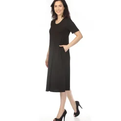 Women's Crew Neck T-Shirt Dress - Black