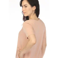 Women's Crew Neck T-Shirt Dress - Rose Gold