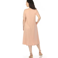 Women's Crew Neck T-Shirt Dress - Rose Gold