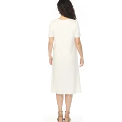 Women's Crew Neck T-Shirt Dress - Off White