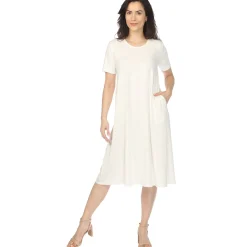 Women's Crew Neck T-Shirt Dress - Off White