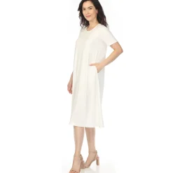Women's Crew Neck T-Shirt Dress - Off White