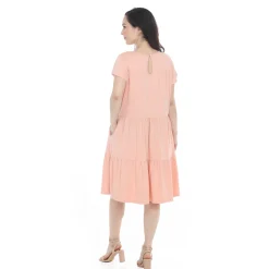 Women's Flutter Sleeve Ruffle Tiered Dress