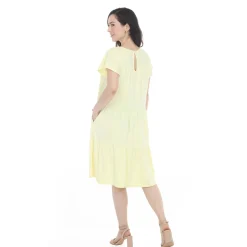 Women's Flutter Sleeve Ruffle Tiered Dress