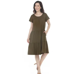 Women's Flutter Sleeve Ruffle Tiered Dress
