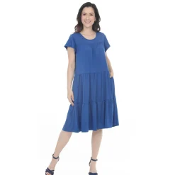 Women's Flutter Sleeve Ruffle Tiered Dress